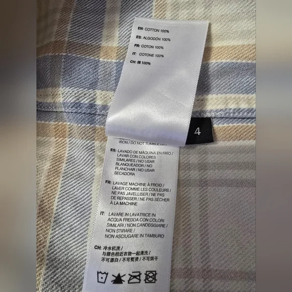 JOHN ELLIOTT Hemi Oversized Shirt Tapanga Check. Size 4/XL - Picture 10 of 10